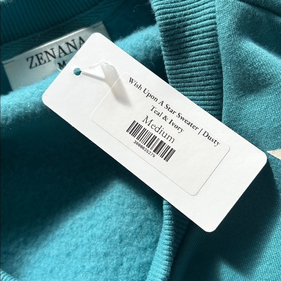 Zenana Outfitters Turquoise Crew Neck Top - Picture 5 of 5